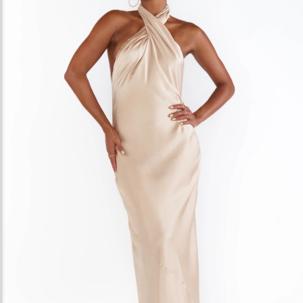 Show Me Your MuMu Jasmine Halter Maxi dress, bridesmaid collection, Size XS